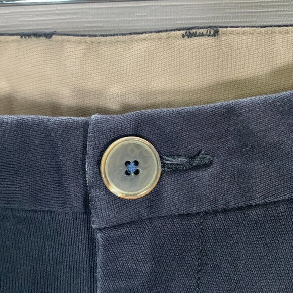 Rodd & Gunn Pants Mens 34 Straight Fit Navy Blue Cotton Stretch Flat Front Hem - Picture 5 of 11